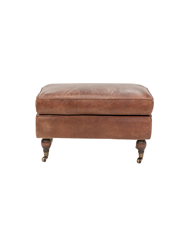 Chill Out Ottoman in Aged Leather