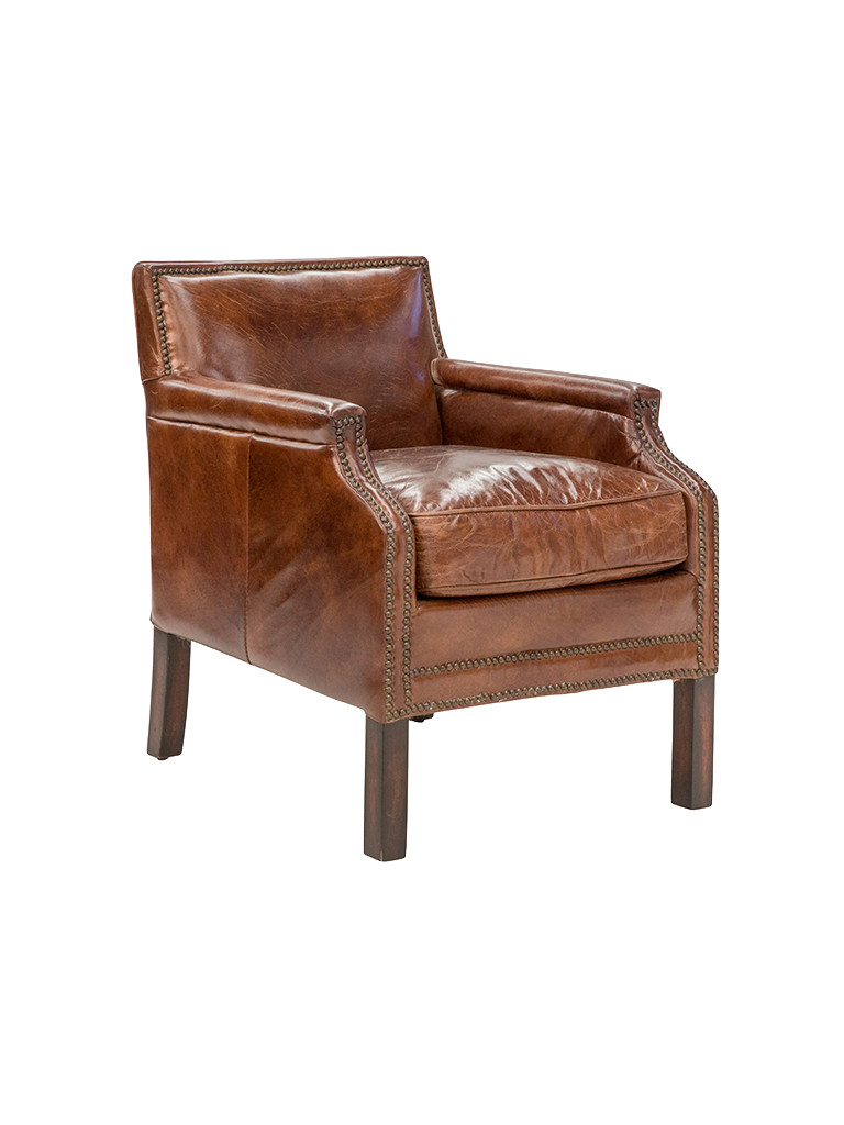 Cigar Parlour Chair in Aged Leather