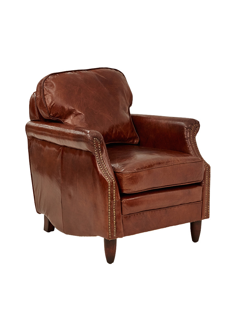 Decorous Club Armchair in Aged Leather