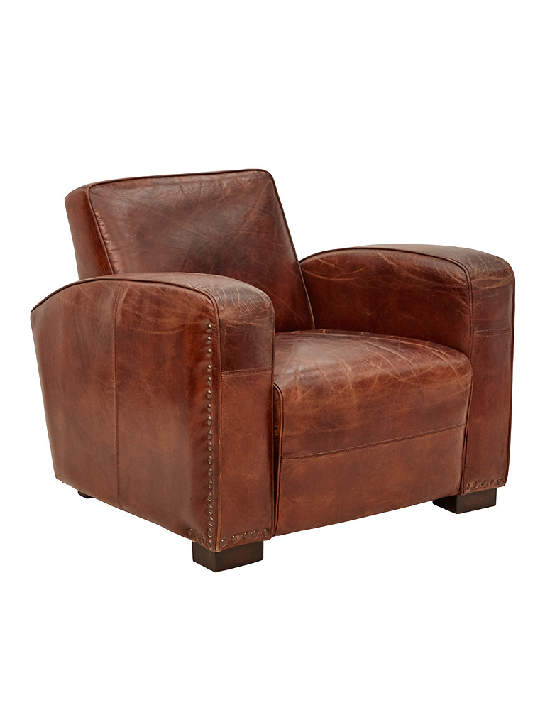 Oxford Club Armchair in Aged Leather